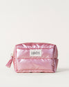 Bolsa de maquillaje de oro rosa formato viaje