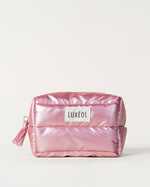 Bolsa de maquillaje de oro rosa formato viaje