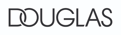 Douglas logotipas juodas baltame fone